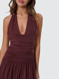 THRILLS Tommie Halter Mini Dress - BITTER CHOCOLATE