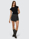 THRILLS Night Shift Wrap Mini Skirt - ASH BLACK