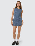 THRILLS Night Shift Mini Dress - STONED BLUES