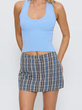 THRILLS Desert Reverb Plaid Mini Skort - DUSTY BLUE