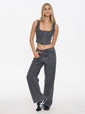THRILLS Good Intentions Denim Top - SMOKED RIB