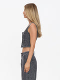 THRILLS Good Intentions Denim Top - SMOKED RIB