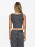 THRILLS Good Intentions Denim Top - SMOKED RIB