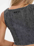 THRILLS Good Intentions Denim Top - SMOKED RIB