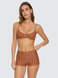 THRILLS Aftersun Stripe Boy Leg Bikini Bottom - BURNT ORANGE