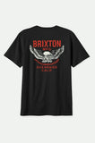 BRIXTON Waller Tee - BLACK WORN WASH