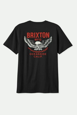 BRIXTON Waller Tee - BLACK WORN WASH