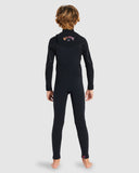 BILLABONG Boys Furnace Comp Chest Zip Full Suit 3/2 - BLACK FADE