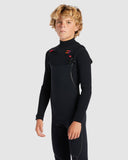 BILLABONG Boys Furnace Comp Chest Zip Full Suit 3/2 - BLACK FADE