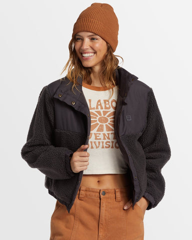 BILLABONG Lost Trails Button Up Fleece - BLACK SANDS