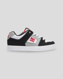 DC Youth Pure Skate Shoes - WHITE / BLACK/RED
