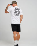THE MAD HUEYS Anchor Skull Short Sleeve Tee - WHITE