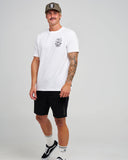 THE MAD HUEYS Anchor Skull Short Sleeve Tee - WHITE