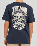 THE MAD HUEYS Anchor Skull Youth Tee - NAVY