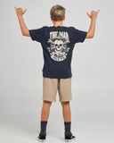 THE MAD HUEYS Anchor Skull Youth Tee - NAVY
