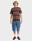 RVCA Dayshift Stripe Short Sleeve Tee - PIRATE BLACK