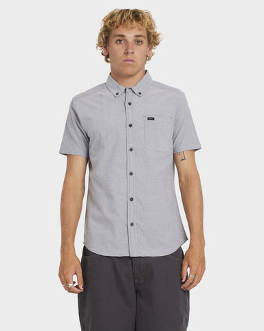 RVCA That'll Do Stretch Short Sleeve Shirt - GARAGE BLUE