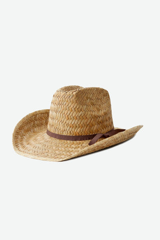 BRIXTON Houston Straw Cowboy Hat - NATURAL
