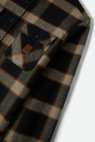 BRIXTON Bowery Heavy Weight Long Sleeve Flannel - BLACK/CREAM