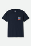 BRIXTON Ford Service Dept Pocket Tee - AMERICAN NAVY