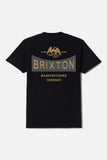 BRIXTON Pinnacle Short Sleeve Tee - BLACK
