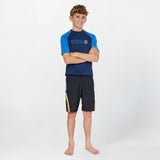 O'NEILL Boys Reactor Block UV SS Rash Vert - NAVY/ROYAL