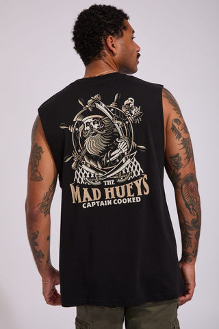 THE MAD HUEYS Captain Ship Faced Muscle - BLACK