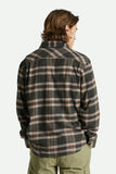 BRIXTON Bowery Long Sleeve Flannel - BLACK/CHARCOAL/OFF WHITE