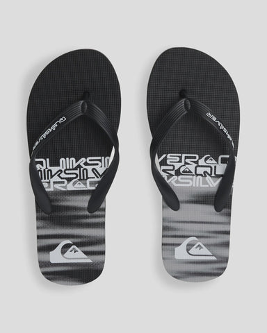 QUIKSILVER Moncata Art Thongs - GREY/WHITE/BLACK