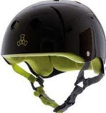 TRIPLE 8 Skater Hardened Skate Helmet - GLOSS BLACK/LIME