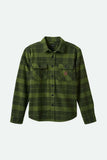 BRIXTON Bowery Heavy Weight Flannel - CYPRESS GRN/BLK