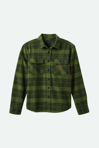 BRIXTON Bowery Heavy Weight Flannel - CYPRESS GRN/BLK