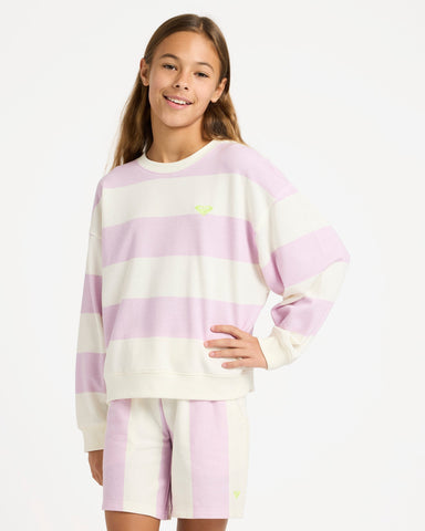 ROXY Little Things Crew - CROCUS PETAL STRICTLY STRIPE