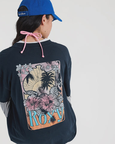 ROXY Talloversize Washed T-Shirt - ANTHRACITE