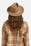BRIXTON Wesley Packable Fedora - KHAKI/KHAKI