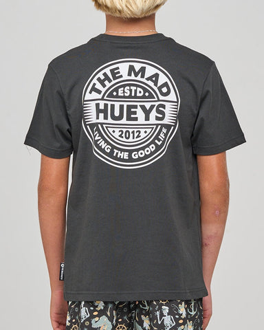 THE MAD HUEYS Good Life Youth SS Tee - VINTAGE BLACK