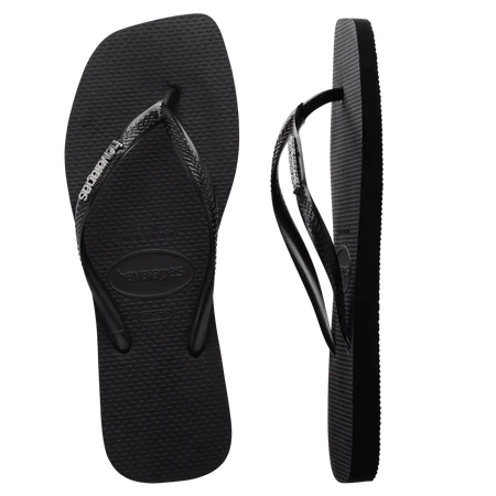 HAVAIANAS Square Logo Metalic - BLACK/SILVER