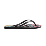 HAVAIANAS Youth Slim Floral Basic FC - BLACK/BLACK