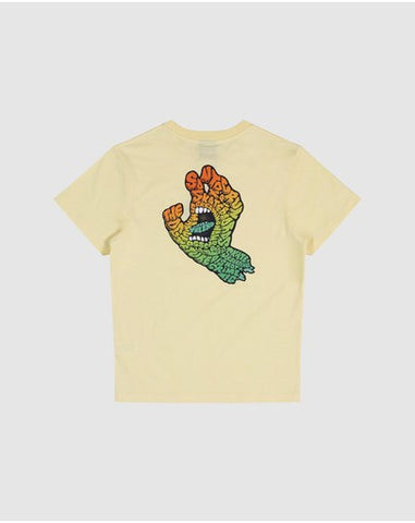 SANTA CRUZ Letter Hand Face Short Sleeve Tee - BUTTER
