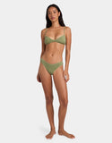 BILLABONG Crinkle Crush Domi Bralette Bikini Top - ARMY GREEN