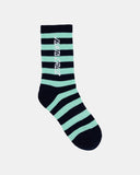 SANTA CRUZ - Solid Strip Splice Crew Sock - NAVY - STRIPE AQUA - (2-8 YOUTH SOCK 3-PACK)