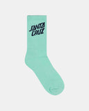SANTA CRUZ - Solid Strip Splice Crew Sock - NAVY - STRIPE AQUA - (2-8 YOUTH SOCK 3-PACK)