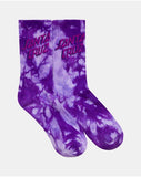 SANTA CRUZ Free Spirit Stack Crew Sock 2 Pack - PINK CORAL TDYE-IRIS