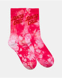 SANTA CRUZ Free Spirit Stack Crew Sock 2 Pack - PINK CORAL TDYE-IRIS