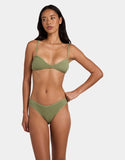 BILLABONG Crinkle Crush Domi Bralette Bikini Top - ARMY GREEN