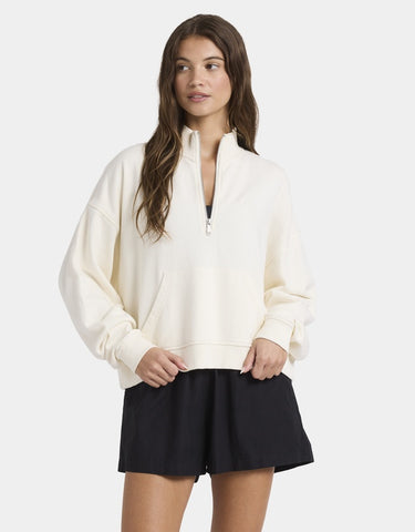 ROXY Movin Up Half Zip - BONE
