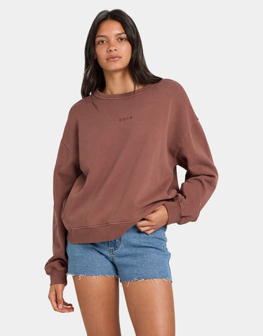 RVCA Pocket Crew Sweatshirt - TERRA BROWN