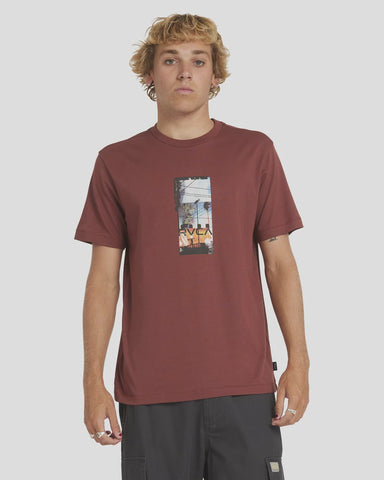 RVCA Triptych Short Sleeve Tee - RED EARTH