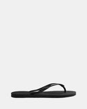 HAVAIANAS Slim Rubber Logo Female - BLACK / WHITE
