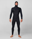 O'NEILL Hyperfreak Chest Zip Full With Hood 4/3+mm - BLACK/BLACK